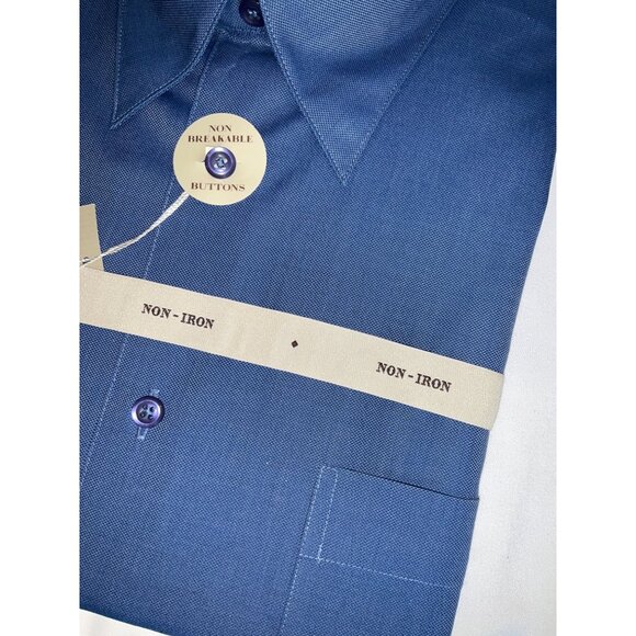 Pronto Uomo Blue Woven texture Dress Shirt Size Large - Picture 4 of 6